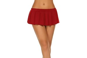 AVIDLOVE Minigonna sexy da donna, a pieghe, a tinta unita, corta, elasticizzata, gogo, gonna anime, per cosplay, serate, per la scuola, per feste