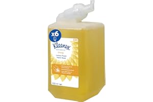 Kleenex Botanics Energy Luxury Foam Hand Wash 6385 - Scented Foaming Hand Soap - 6 x 1 Litre Yellow Hand Wash Refills (6 Litre total)