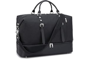 LEDAOU Torba podróżna męska weekendowa damska torba z kieszenią na buty, duża torebka sportowa