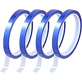 QWORK&reg; 4 Rolls Thermal Tapes 10 mm x 33 m, High Temperature Tape for Sublimation (Blue)