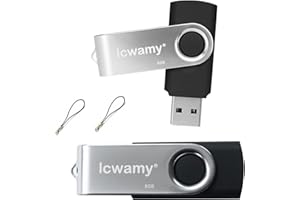 lcwamy 8GB Flash Drives 2 Pack Bulk USB Stick Swivel USB Drives 2 Pack USB2.0 Flash Drive 8GB Thumb Drive