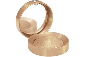 Bourjois Ombre à Paupières Petite Boîte Ronde Facile à Appliquer/Miroir Intégré Texture Poudre Crémeuse 10 Doré Olé, 1 Unité (Lot de 1)