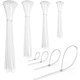 200 Stück Kabelbinder Weiß Set,100/150/200/300 mm(je 50 Stück),Highwings Nylon Verschiedene Größen Super Haltbar Selbsthemmen