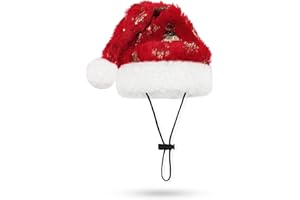 KONVINIT Weihnachtsmütze für Hunde - Nikolausmütze Santa Mütze für Mittelgroß Große Hunde, Weihnachtskostüm Outfits Weihnachts Deko Geschenk, Rot Size L