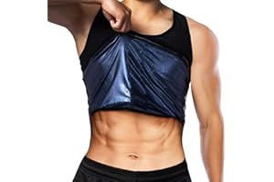 DODOING Herren Sauna Schweiß Reißverschluss Weste für Gewichtsverlust, heißes Neopren Korsett Taillentrainer Body Top Shapewear Slimming Shirt Workout Anzug