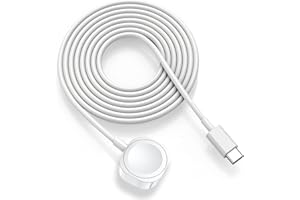 CELLHELMET i-Watch Series 9 8 7 6 5 4 3 2 SE Ultra 2 1-2024 Upgraded Version - Wireless Fast Charger, USB-C Magnetic, Portable Charging Cable (1m), White