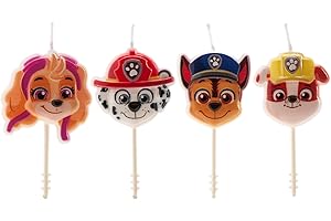 dekora - Pack de Bougies d'Anniversaire Pat Patrouille Cake - 4 Unités, Blue