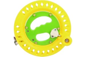 Tbest Carrete Devanadera Kite Line Winder Winding Reel Grip Wheel, 22cm Profesional Outdoor Plastic Kite de Pesca al Aire Línea Spool Reel Wheel Holder Winding Flying Tool Accesorio(Amarillo)