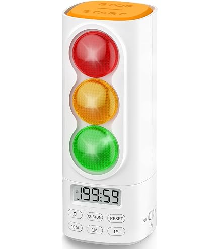TimeTEX Timer Didattico Con Disco Semaforo 20x20 Cm - Conto Alla Rovescia Silenzioso Con Segnale Regolabile