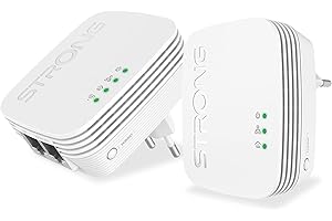 STRONG POWERLWF600DUOMINI AV600 Wireless Powerline Kit, WiFi N300, Ethernet Ports, Powerline WiFi Extender, UK Plug, Plug & Play