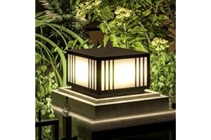Kikioo Modern Outdoor Post Light Outdoor Pillar Lamps Waterproof For Garden Patio Decoration Gate Bollard Column Lamp Corridor Porch Landscape Light Courtyard Gate Lighting