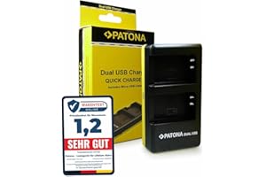 PATONA Chargeur Double pour EN-EL20, EN-EL20a Batterie Compatible avec Nikon 1 AW1, 1 J1, 1 J2, 1 J3, 1 S1, 1 V3, Coolpix A, P950, P1000, P1100