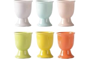 NNICORNS 6 Pièces Coquetier en Porcelaine Oeuf Support, Egg Cup Set, Coquetier Ceramique, Coquetiers en Porcelaine, Convient Pour la Cuisson au Restaurant de la Cuisine à Domicile, Porcelaine Premium, coloré