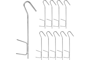 Vegena 10 Stück Räucherhaken, 21CM Fishing Räucherhaken Set, Haken zum Fische Räuchern, Edelstahlhaken Metzgerhaken, Edelstahl Räucherhaken Forelle zum Grill Heißräuchern Kalt