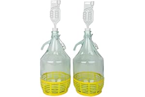 WysKonT Lot de 2 ballons en verre pour fermentation de vin 5 l, 10 l, 15 l, 20 l, 25 l, 30 l
