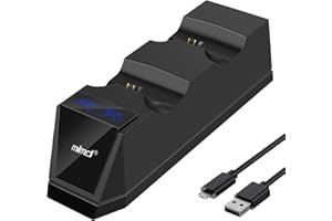 ARyee PS4 Controller Ladestation, Ladegerät für PS4 Controller, Duale Ladestation mit USB-Ladekabel für Playstation4/PS4/PS4 Slim/PS4 Pro, 1.8H Schnellladung