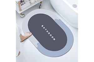 AUSYIWI Alfombra de baño Absorbente Antideslizante, 40 × 60 cm Alfombra de baño de diaatomita de Microfibra y Alfombra de baño de Secado rápido, Ducha y Alfombra de Entrada (Gris Azul)