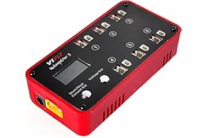 VIFLY WhoopStor V3 1S LiPo Akku Lagerspannungs- Lade- und Entladegerät mit LCD Display Tiny Whoop Ladegerät mit PH2.0 und BT2.0 Anschlüssen