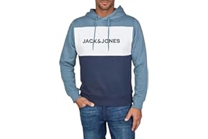 JACK & JONES Hoodie Herren mit Druck JWHLOGO Blocking Regular Fit Plus Size Kapuzenpullover Pullover Grün Blau Beige Navy S M L XL XXL 3XL 4XL 5XL 6XL 7XL 8XL
