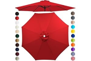 Chinimon Replacement Parasol Canopy 2m/2.5m/2.7m/3m/3.5m, 6/8 Arms Parasol Replacement Cover, Garden Parasol Replacement Canopy for Garden Umbrella Yard Beach