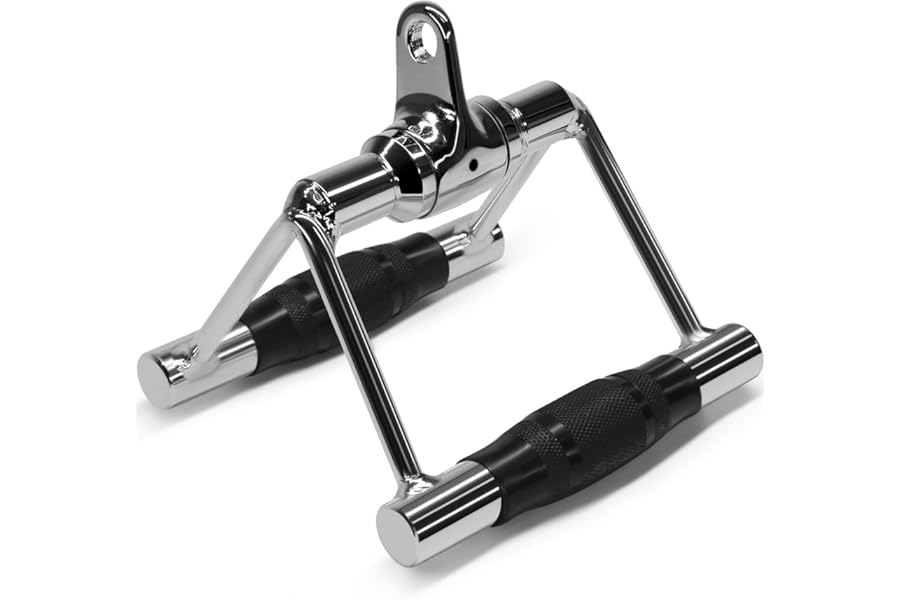 Yes4All Double D Row Handle Cable Attachment for Weight Workout, Cable Machine Accessories for Home Gym, LAT Pull Down V Bar with Capacity Up to 880LBS