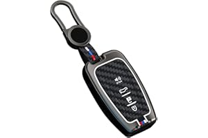 OTMIK Silikonowe osłony na klucze ze stopu cynku i włókna węglowego do samochodu Toyota Camry RAV4 Highlander Avalon C-HR Prius Corolla 2018-2023 Akcesoria do kluczy (4 guziki matowe)