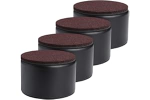 Ezprotekt 2" Lift Furniture Risers Carbon Steel Bed Risers, 3.15" Self-Adhesive Heavy Duty Furniture Raisers Adds 2" Height to Beds Sofas Cabinets Supports 20,000 lbs, Round Black