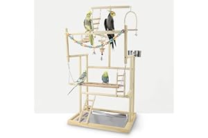 ATB-GIFT des Oiseaux Playstand, Aire de Jeux pour Oiseaux, Perroquet Oiseau Perch pour Perroquets, Cockatiels, Perruches, Conures, Joue Verte(48 * 33.5 * 94.5CM)