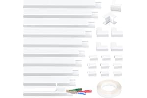 LALATOK 10pcs Canaline per cavi, canaline per cavi bianche 40 cm 15x9 mm, per nascondere cavi di alimentazione, cavi degli altoparlanti, cavi TV a casa ufficio