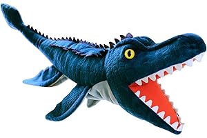 JUSTQUNSEEN Hand Puppets Dinosaur Puppets for Kids, Dinosaur Toys for Boys Girls, Plush Dinosaur Stuffed Animal Story Toys Gifts for 3-6 Year Old Boy