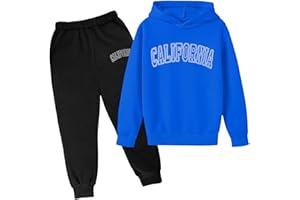 SoLu DAY8 Ensemble Enfant Garcon 3-14 Ans Hiver Fashion Ensemble Ado Garcon Pantalon Et Sweat a Capuche Haut Top Manche Longue pas Cher Chic Casual Vacances Sport Jogging