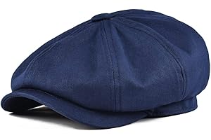 BOTVELA Men's 8 Piece Newsboy Flat Cap 100% Cotton Gatsby Ivy Golf Cabbie Hat