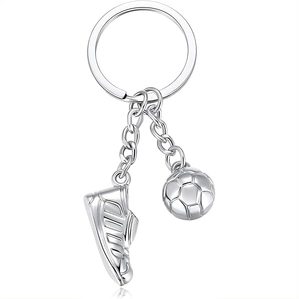 Portachiavi Per Tifosi Da 2 Pezzi - Ciondoli In Metallo Per Chiavi, Borse E Cellulari | Decorazioni Per Appassionati Di Calcio - Foto 6