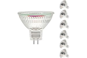 Jaenmsa Ampoules Halogènes MR16, Halogène 12V 20W MR16, GU5.3 Ampoules Spot 20W de Plafond 2 Broches Dimmables, Réflecteur Halogène 2700K Blanc Chaud, Paquet de 6