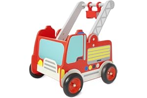labebe Carrello Spesa Giocattolo, 2-in-1 USA Come Girello Bambini, Camion Rosso Fuoco Girello Bambini Primi Passi per 1-3 Anni, Girello Cam/Carrello Primi Passi Bimba/Carrello Primi Passi Bambina