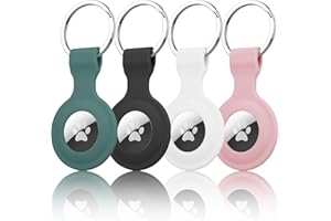 ZZLOVE Keyring Case Compatible with Apple Airtag Tracker—4 Pack Holder Protective Silicone Accessories, Airtag Key Ring Cover Case for package, Compatible with Apple New airTag Dog/Cat Collar