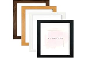 ALISON KINGSGATE Modern Black 5x5 Photo Frame with Safe Perspex Front - Square Picture Frame (12.7 x 12.7cm)Wall Hanging Hooks