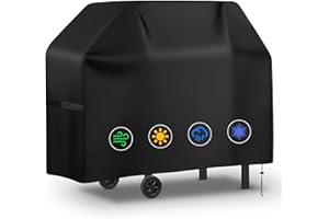 YIMOMOYI Funda Barbacoa Exterior Impermeable, Cubierta BBQ de Parrilla 420D Oxford Protector, Anti-Viento/Anti-Polvo/Anti-Humedad, Resistente al Desgarro/Agua/Lluvia/Nieve/Sol (132 * 66 * 109cm)