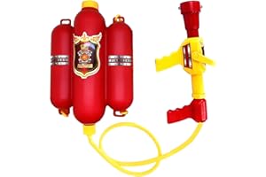 QIANGUANG Bombero Mochila Pistola de Agua Blaster Tirador de Agua Juguetes de Playa y Piscina Juguetes Deportivos al Aire Libre (Bombero)