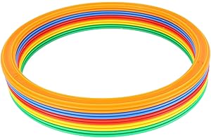 KIMISS Set di Anelli Sportivi Multicolori per Bambini con 10 Anelli e 10 Fibbie - Giocattoli per Allenamento di agilità all'aperto Maggiore velocità e Salute Generale
