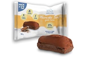NUVOLAZERO Nuvola Zero - Plumcake Zero al Cacao Senza Carboidrati, Merendine Senza Lattosio, Senza Zuccheri, Senza Glutine, Ricco di Fibre, Confezione 12pz, Made in Italy