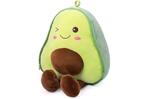 RAINBEAN Stuffed Avocado Plush Teddy 16.5 Inch(Icluding Legs),Fruit Soft Cuddly Plushie Cute Toy Hugging Pillow with Foot, Gifts for Kids Girl Boy and Friends Christmas