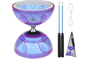 LED Diabolo med kullager, SGZIOO trippel förvaringssats, frilöpare med kullager av reservrep 10 m och professionell stång, gradient Diabolo jongler-set för vuxna, nybörjare, arbetare