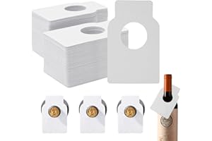 GIONAR 100Pcs Étiquettes de Bouteille de Vin, Étiquettes De Cave à Vin Kraft Paper, Étiquettes Bouteille Vin pour Marquer Le Millésime Et Le Type De Vin, pour Casiers à Vin Et Caves(Blanc)