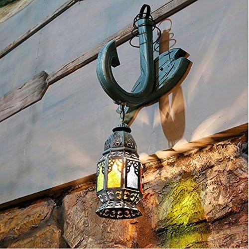Wall Lamp Lights Solid Wood Hanging Plate Wrought Iron Lamp Body Glass Lamp Bar Cafe Retro Creative Lamp E27*1