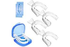 Bisienya 4PCS Teeth Guard for Night Grinding,Anti Grinding Mouth Guard for Sleeping at Night,Retainer,Moldable Fit Reusable Mouth Guards Grinding Teeth to Prevent Bruxism for Adults(with Storage Box)