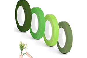 ABOHU 4 Rotoli Nastro per Fioristi, Adesivo Nastro Fiorista Verde, Nastri Floreali a Stelo per Fioristi Nastro Floreale per Fiori Bouquet, Avvolgere Fiori, Decorazioni Artigianato