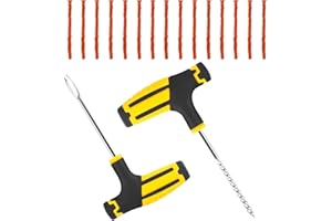 ANYUANKW 2 Pezzi Kit di Riparazione Pneumatici, Kit di Riparazione Forature Auto, Kit di Riparazione Pneumatici Tubeless con 15 Strisce in Gomme per Moto