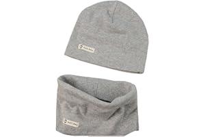 PAADIYA Boomly Bébé Bonnet à Tricoter + écharpe en Boucle Chapeau de Coton Doux Enfant Mode Beanie Bonnet Neck Warmer Collier Écharpe Automne Hiver