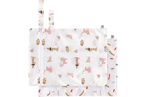 LÄSSIG Nasstasche wiederverwendbar für Kind Baby 2 Stück/Wet Bag Little Mateys spicy orange